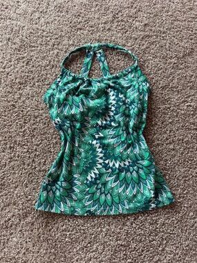Green Vintage Halter Tank Top